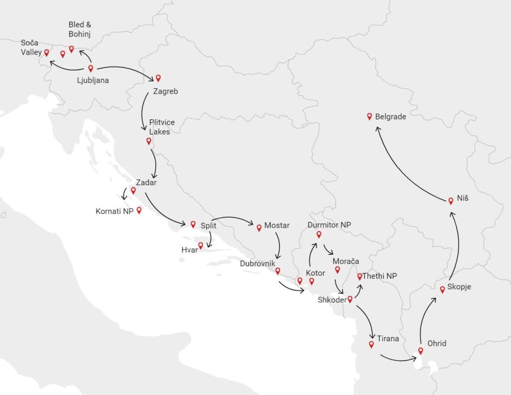 Balkanin seikkailu 21 päivää