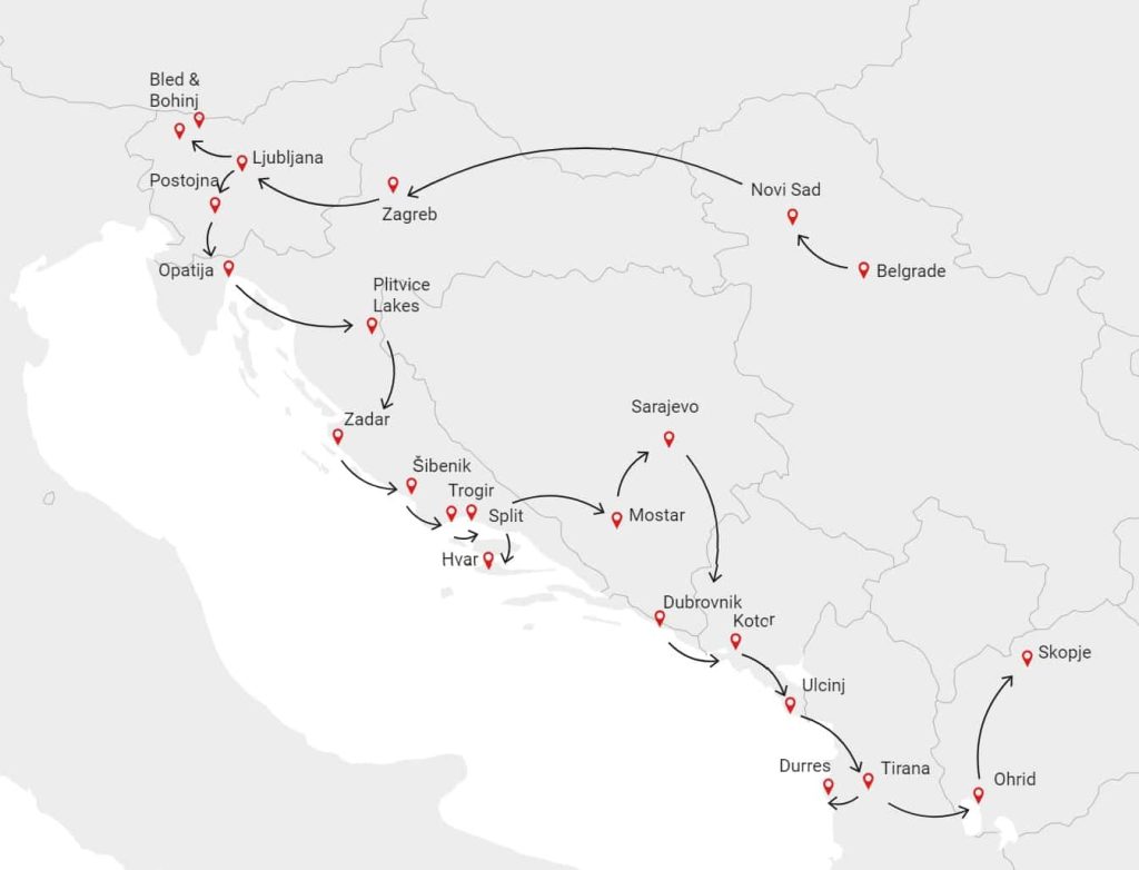 Grand tour des Balkans 21 jours